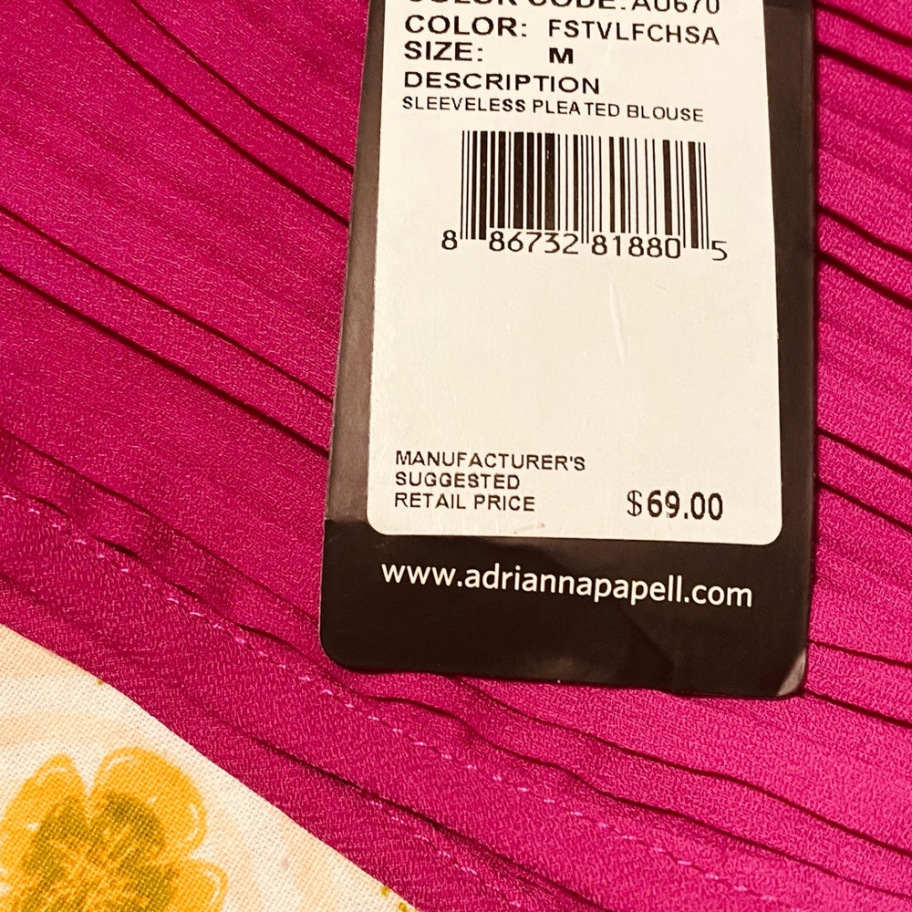 Adrianna Papell Sleeveless Pleated Blouse